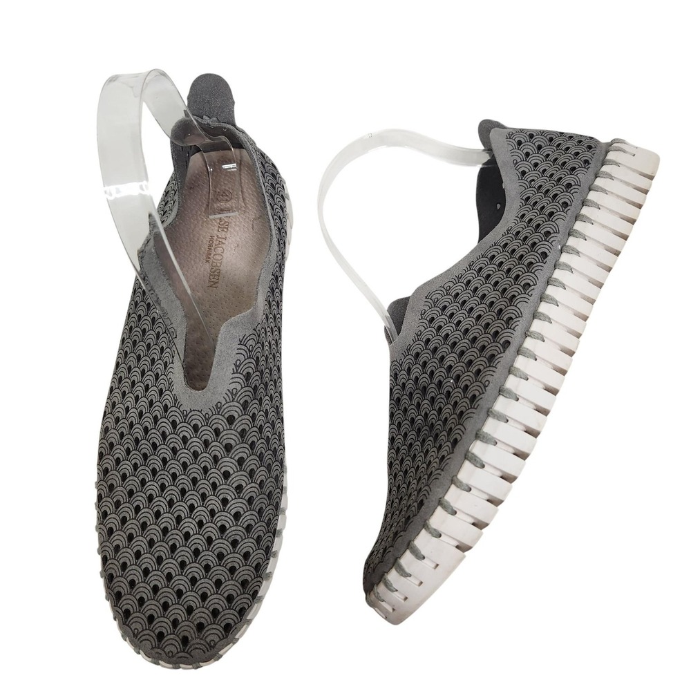 ILSE JACOBSEN Tulip Shoes Womens Size 10 US‎ 41 EU Gray Slip-On Perforated Flats